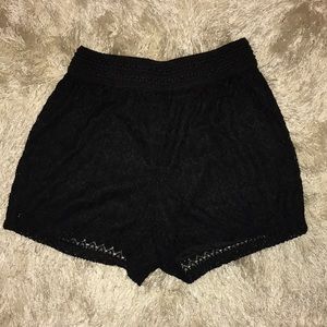 Black lacy, stretchy shorts